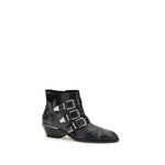 Chloé Black Calf Leather Bos Taurus Lace-Up Boots