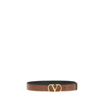 Valentino Garavani Brown Calf Leather Bos Taurus Regular Belt