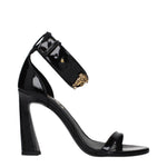 Versace Black Leather Stiletto Heel Sandals