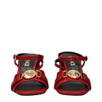 Versace Red Leather Platform Sandals