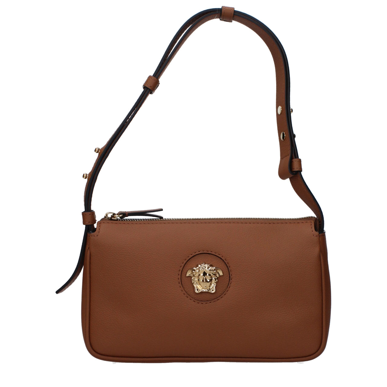 Versace Brown Leather Shoulder Bag