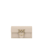 PINKO Beige Calf Leather Bos Taurus Shoulder Bag