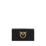 PINKO Black Calf Leather Bos Taurus Shoulder Bag