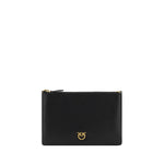 PINKO Black Calf Leather Bos Taurus Shoulder Bag
