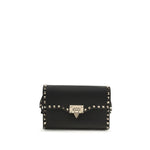 Valentino Garavani Black Calf Leather Bos Taurus Shoulder Bag