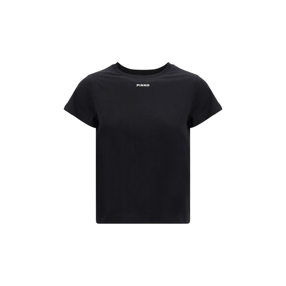 PINKO Black Cotton T-Shirt