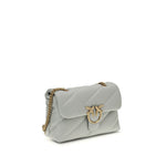 PINKO Gray Calf Leather Bos Taurus Shoulder Bag