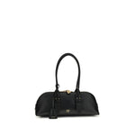 PINKO Black Calf Leather Bos Taurus Shoulder Bag