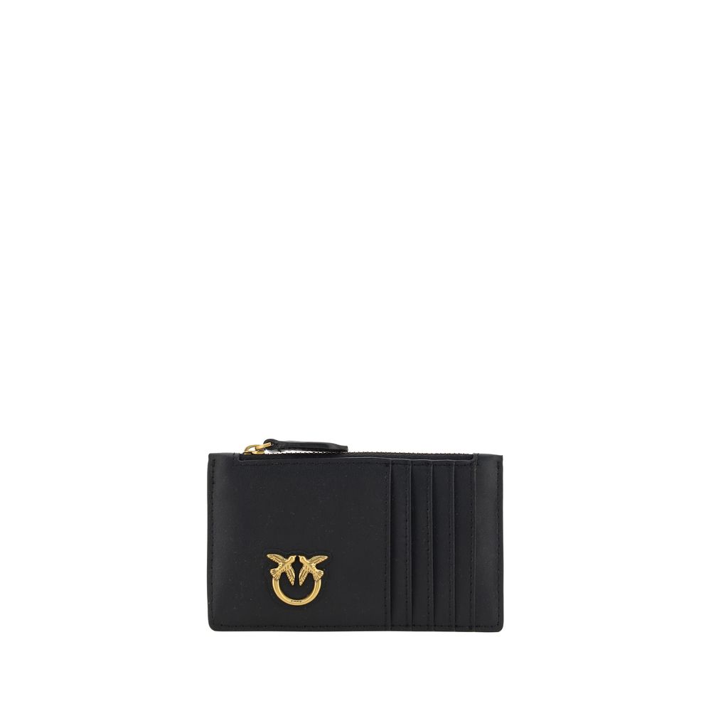 PINKO Black Calf Leather Bos Taurus Wallet