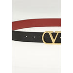 Valentino Garavani Black Calf Leather Bos Taurus Regular Belt