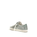 Golden Goose Silver Fabric Low Top Sneakers