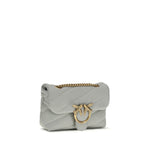 PINKO Gray Calf Leather Bos Taurus Shoulder Bag