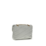PINKO Gray Calf Leather Bos Taurus Shoulder Bag