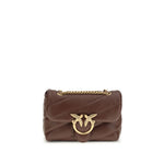 PINKO Brown Calf Leather Bos Taurus Shoulder Bag
