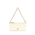 PINKO White Calf Leather Bos Taurus Shoulder Bag