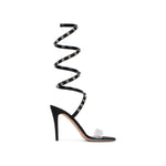 Valentino Garavani Black Lamb Leather Stiletto Heel Sandals