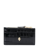 Alexander McQueen Skull zipped leather card case