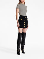 Balmain Button-detail knitted miniskirt