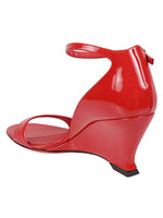 Ferragamo leather wedge sandals with open toe