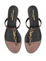 Saint Laurent Cassandre leather thong sandals