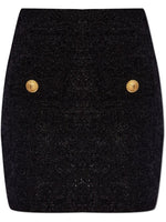 Balmain High-waisted bouclé miniskirt