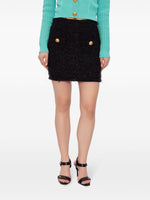 Balmain High-waisted bouclé miniskirt