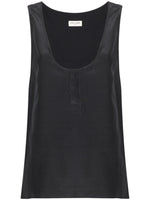Saint Laurent Henley-neck silk tank top