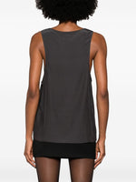Saint Laurent Henley-neck silk tank top