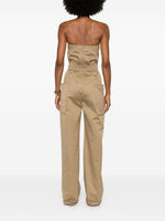 Saint Laurent strapless belted cotton jumpsuit