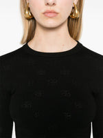 Balenciaga BB-pattern open-knit jumper