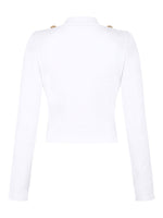 Balmain Button-Trim Cable-Knit Cardigan