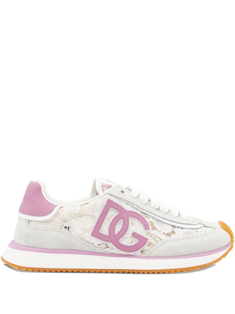 Dolce & Gabbana-white and pink DG Cushion sneakers