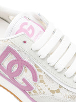 Dolce & Gabbana-white and pink DG Cushion sneakers