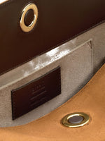 Ami Paris Brown Suede Leather Carrousel Medium Bag