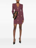 Balmain V-Neck Knitted Mini Dress