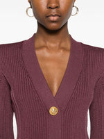 Balmain V-Neck Knitted Mini Dress