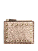 Valentino Garavani-Rockstud grainy card holder