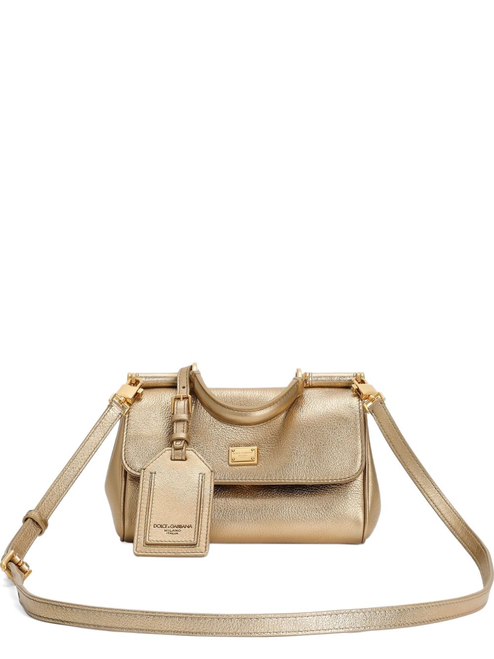 Dolce & Gabbana-My Sicily handbag in gold laminated calfskin