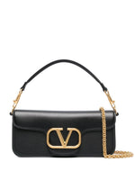 Valentino Garavani V logo plaque Locò leather shoulder bag