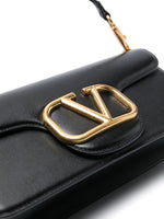 Valentino Garavani V logo plaque Locò leather shoulder bag