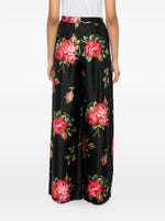 Dolce & Gabbana-Floral print silk-twill wide-leg pants