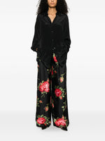 Dolce & Gabbana-Floral print silk-twill wide-leg pants