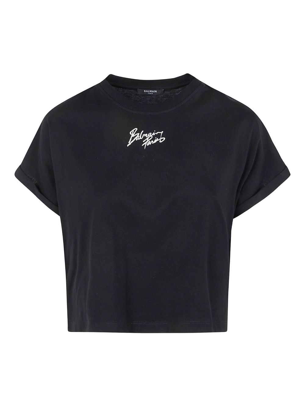Balmain Logo cotton cropped t-shirt