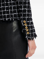 Balmain Frayed Button cropped Tweed Jacket