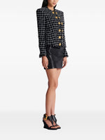 Balmain Frayed Button cropped Tweed Jacket