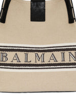 Balmain Release Bucket Bag In Canvas And Calfskin