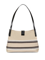 Balmain Medium Release Shopper Bag In Canvas And Calfskin