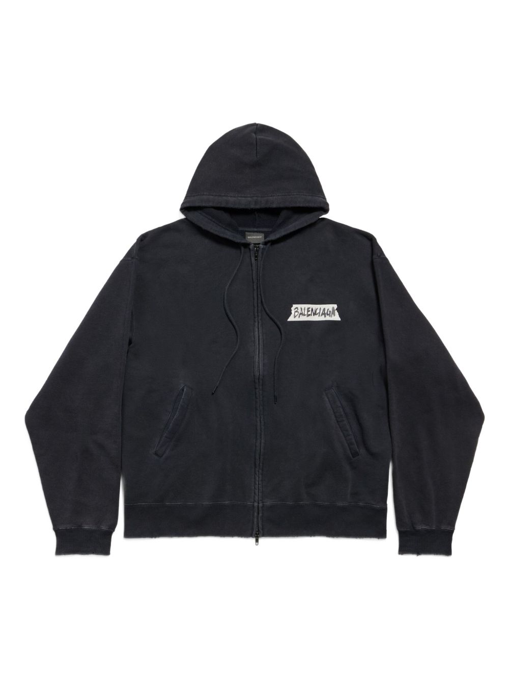 Balenciaga Masking Tape oversized zip-up hoodie