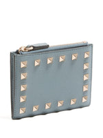 Valentino Garavani-Rockstud Grainy Calfskin Cardholder With Zip