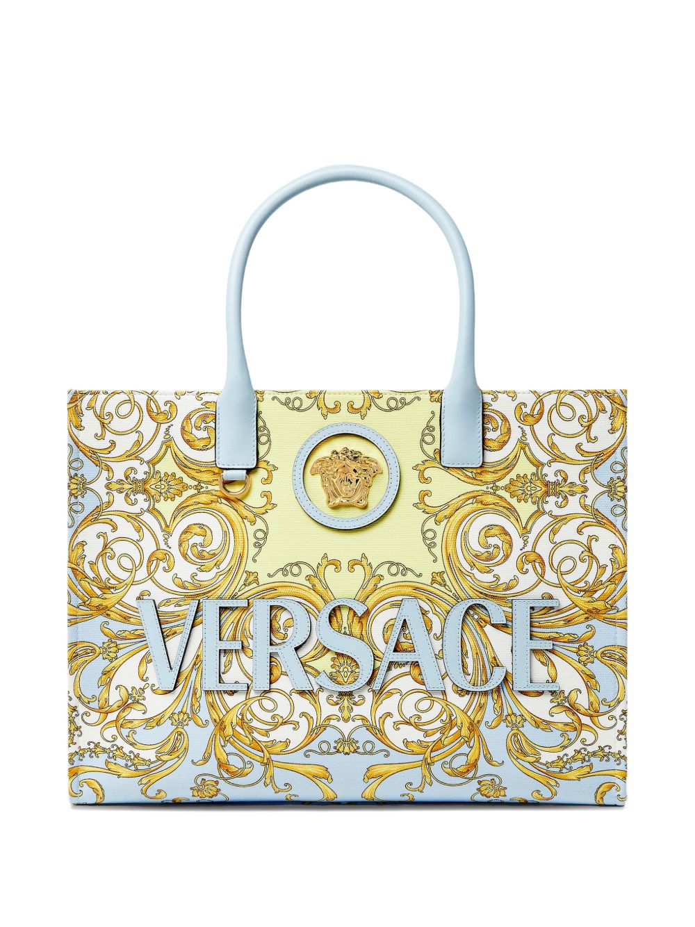 Versace La Medusa Printed Large Canvas Tote